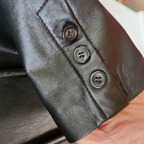 John Paul Richard Black Button Up‎ Leather Jacket sz 8 Classic - Picture 7 of 14